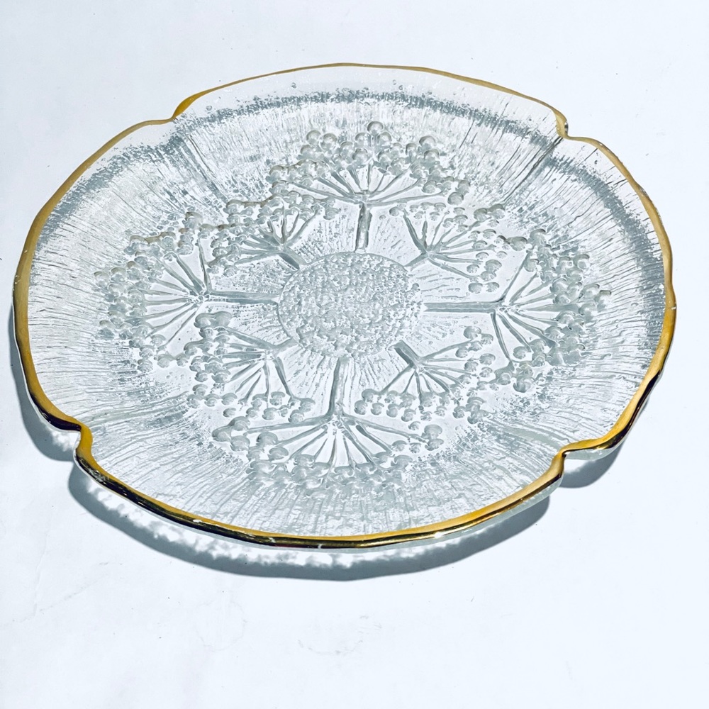 Vintage Dansk Floriform Plates Korianputki Parsley gold rimmed